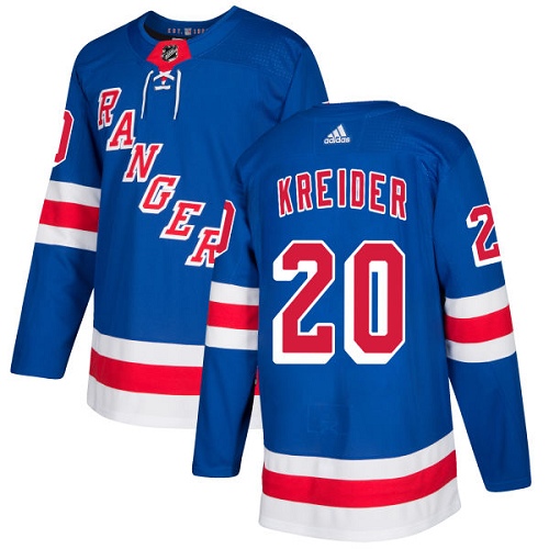 Adidas Men New York Rangers #20 Chris Kreider Royal Blue Home Authentic Stitched NHL Jersey->new york rangers->NHL Jersey